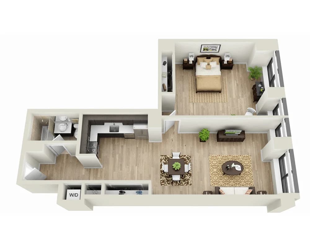 95 Wall St. in Financial District 95 Wall Street #422, Manhattan, NY 10005 apartment_floor_plan 1