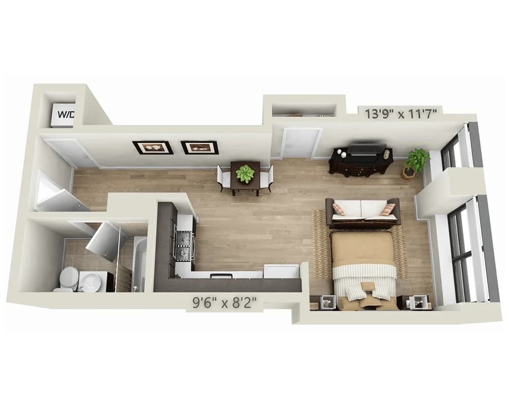 95 Wall St. in Financial District 95 Wall Street #618, Manhattan, NY 10005 apartment_floor_plan 1