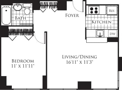 777 Sixth Avenue 777 Avenue Of The Americas #24D, Manhattan, NY 10001 apartment_floor_plan 1