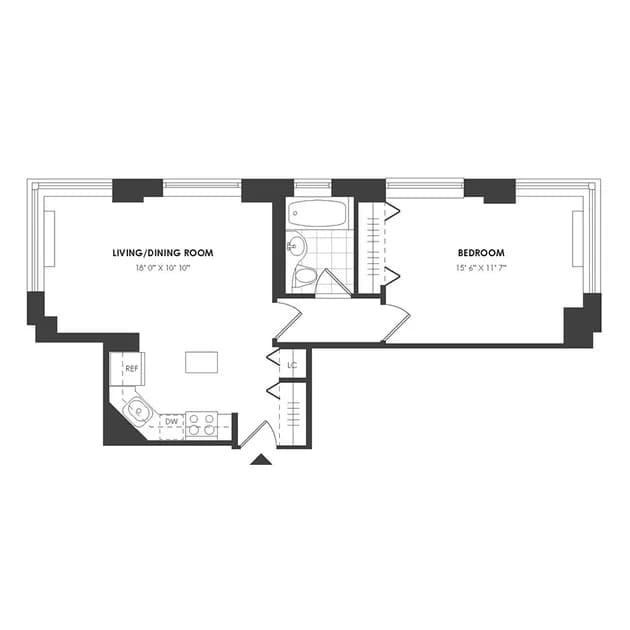 The Capitol 776 6 Ave #16C, Manhattan, NY 10001 apartment_floor_plan 1