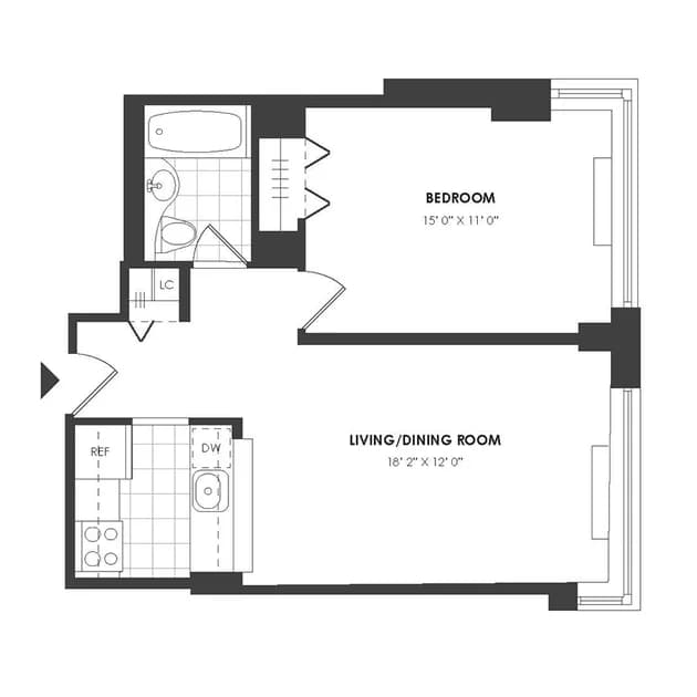 The Capitol 776 6 Ave #23D, Manhattan, NY 10001 apartment_floor_plan 1