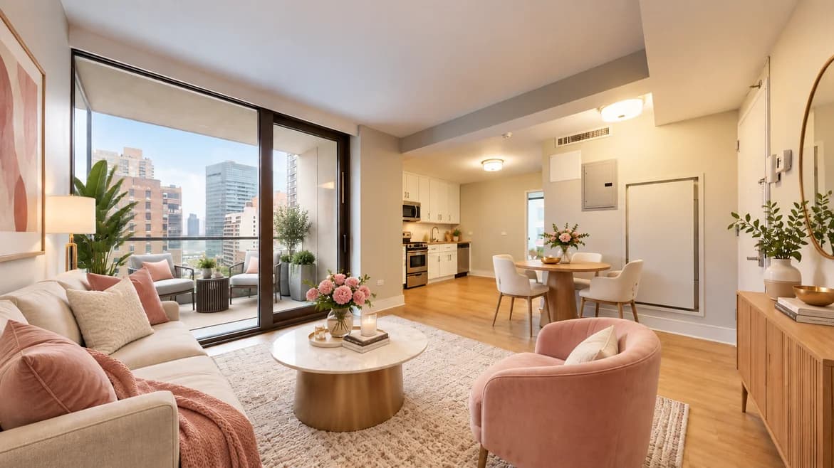 237 East 34 Street #901, Manhattan, NY 10016 apartment_living_room 1