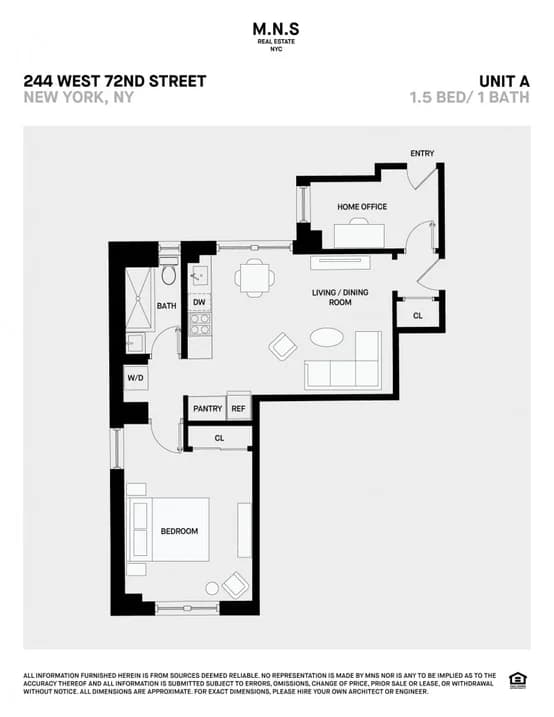 244 West 72 Street #2A, Manhattan, NY 10023 apartment_floor_plan 1