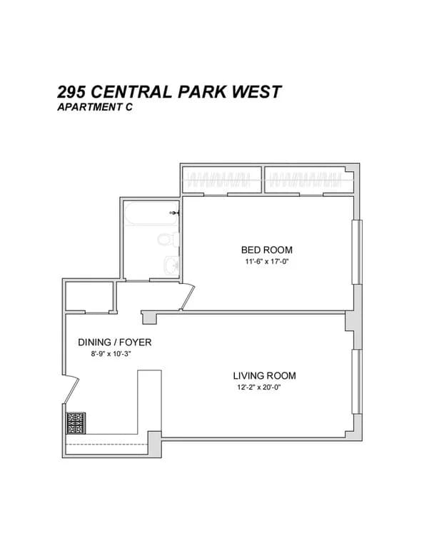 295 Central Park West #7-C, Manhattan, NY 10024 apartment_floor_plan 1