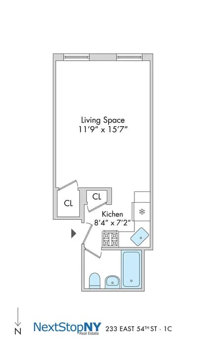 233 East 54 Street #1C, Manhattan, NY 10022 apartment_floor_plan 1