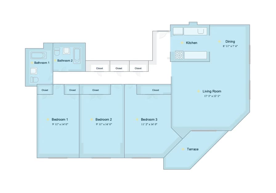 460 2 Avenue #09A, Manhattan, NY 10016 apartment_floor_plan 1