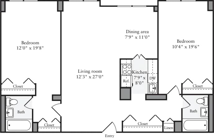 730 Columbus Ave #10F, Manhattan, NY 10025 apartment_floor_plan 1