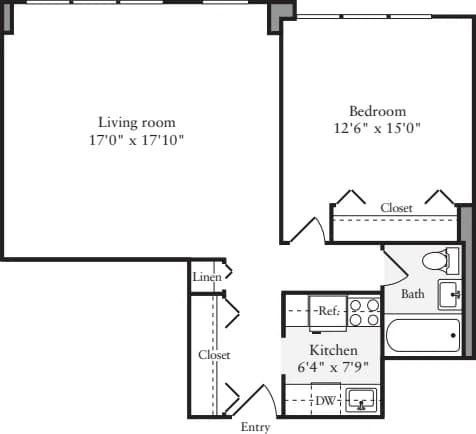 730 Columbus Ave #14A, Manhattan, NY 10025 apartment_floor_plan 1