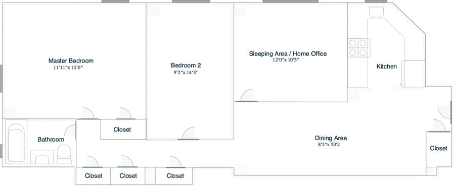 2 Stuyvesant Oval #01-F, Manhattan, NY 10009 apartment_floor_plan 1