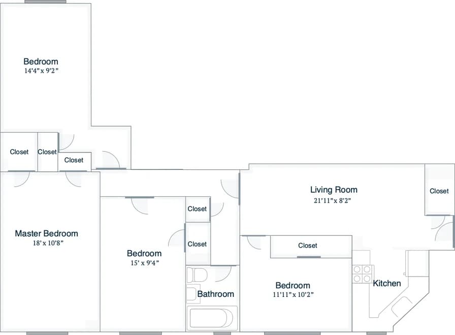 526 East 20 Street #09-F, Manhattan, NY 10009 apartment_floor_plan 1