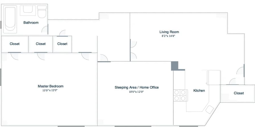 530 East 20 Street #06-E, Manhattan, NY 10009 apartment_floor_plan 1