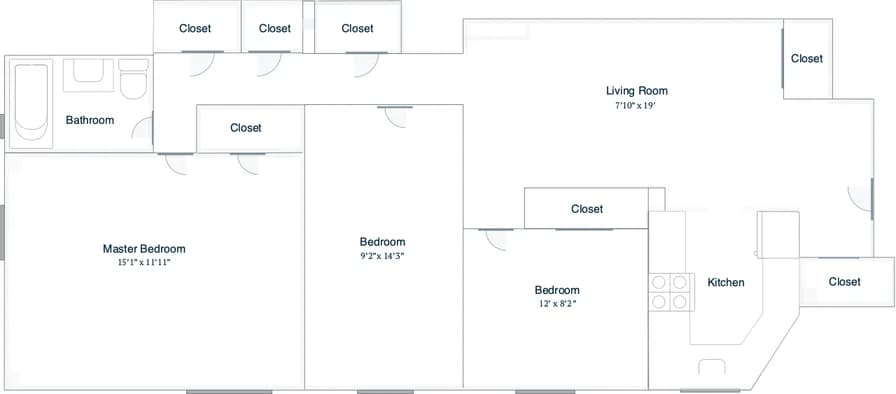 272 1 Avenue #04-H, Manhattan, NY 10009 apartment_floor_plan 1
