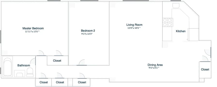 300 1 Avenue #02-F, Manhattan, NY 10009 apartment_floor_plan 1