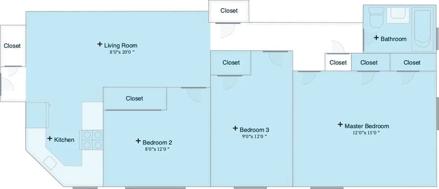 525 East 14 Street #04-E, Manhattan, NY 10009 apartment_floor_plan 1
