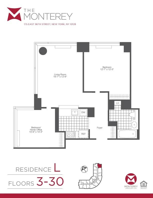 The Monterey 175 E 96 St #009L, Manhattan, NY 10029 apartment_floor_plan 1