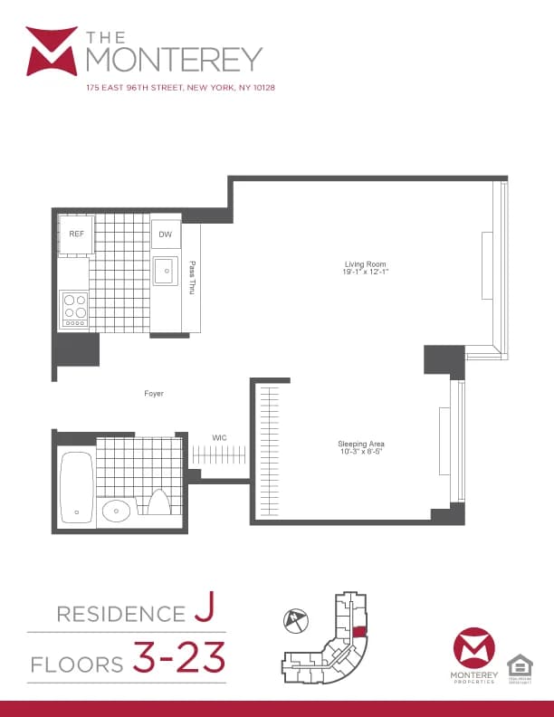 The Monterey 175 E 96 St #010J, Manhattan, NY 10029 apartment_floor_plan 1