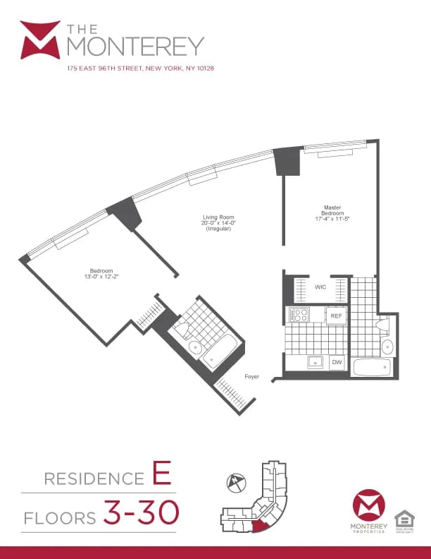 The Monterey 175 E 96 St #017E, Manhattan, NY 10029 apartment_floor_plan 1