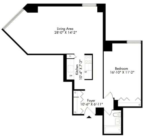 30 Waterside Plaza #10-20B, Manhattan, NY 10010 apartment_floor_plan 1