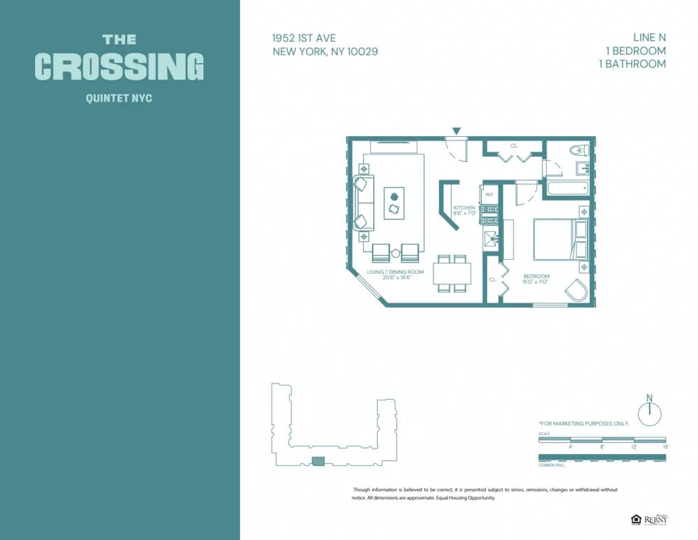 1978 1 Avenue #11N, Manhattan, NY 10029 apartment_floor_plan 1