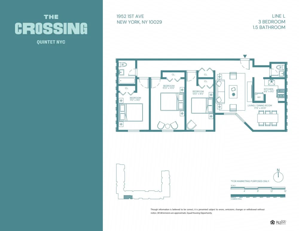 1978 1 Avenue #1L, Manhattan, NY 10029 apartment_floor_plan 1