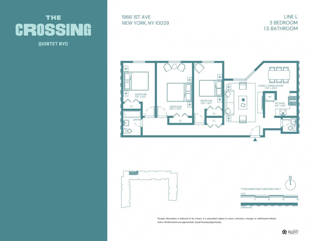 1952 1 Avenue #3C, Manhattan, NY 10029 apartment_floor_plan 1