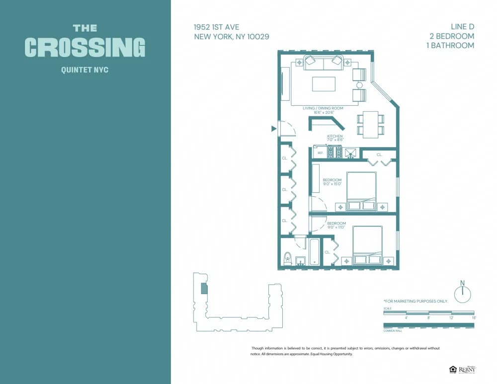 1954 1 Avenue #9D, Manhattan, NY 10029 apartment_floor_plan 1