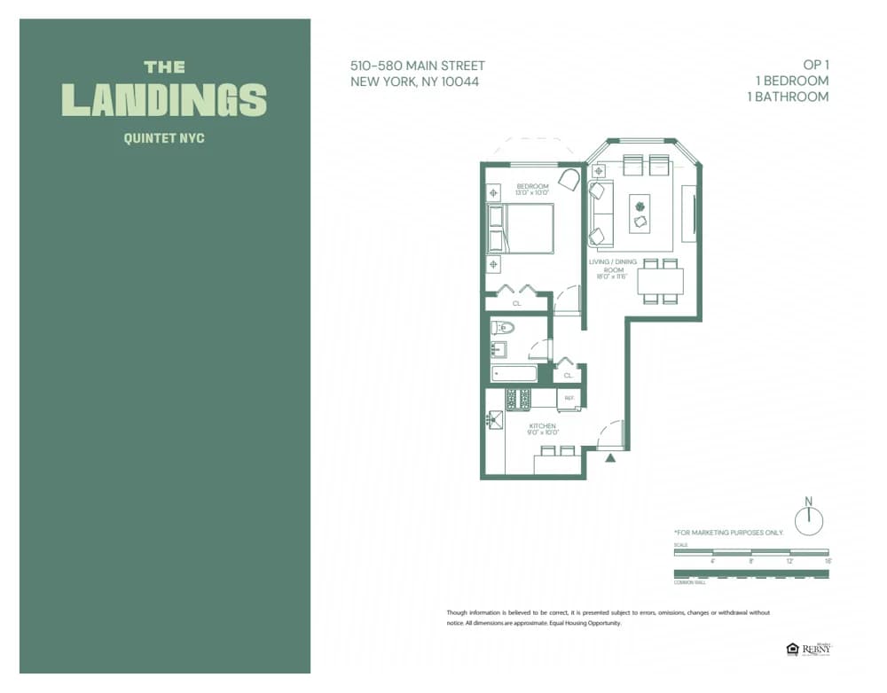 The Landings 510 Main Street #734, Manhattan, NY 10044 apartment_floor_plan 1