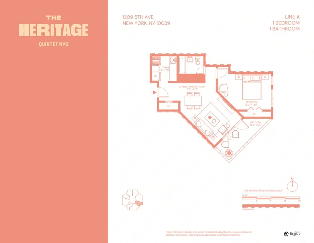The Heritage 1295 5 Avenue #12A, Manhattan, NY 10029 apartment_floor_plan 1