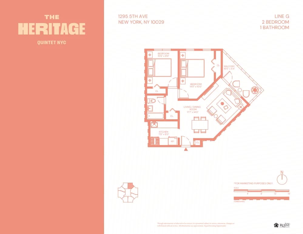 The Heritage 1295 5 Avenue #19B, Manhattan, NY 10029 apartment_floor_plan 1