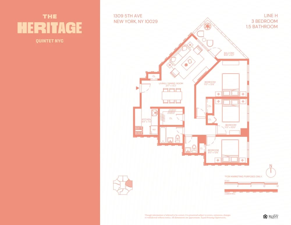 The Heritage 1295 5 Avenue #24H, Manhattan, NY 10029 apartment_floor_plan 1