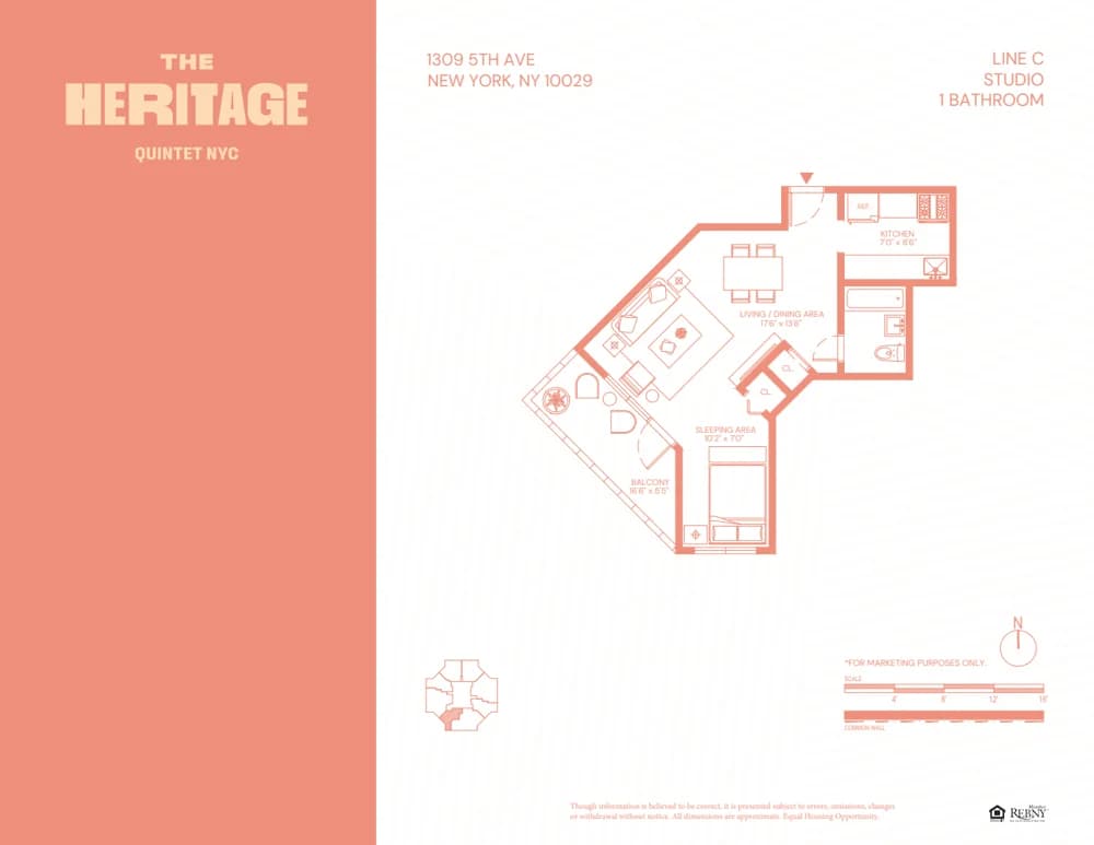 The Heritage 1295 5 Avenue #25C, Manhattan, NY 10029 apartment_floor_plan 1