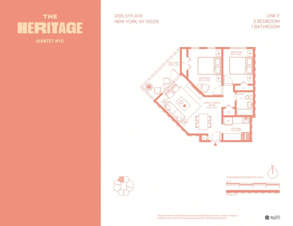 The Heritage 1295 5 Avenue #35F, Manhattan, NY 10029 apartment_floor_plan 1