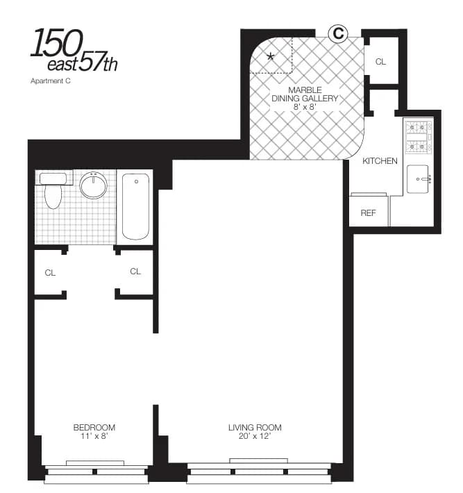 150 East 57 Street #27C, Manhattan, NY 10022 apartment_floor_plan 1