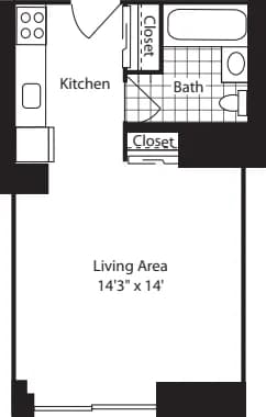 600 Washington Street #412, Manhattan, NY 10014 apartment_floor_plan 1