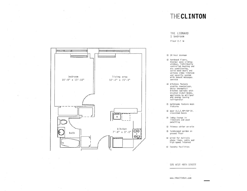 520 West 48 Street #7M, Manhattan, NY 10036 apartment_floor_plan 1