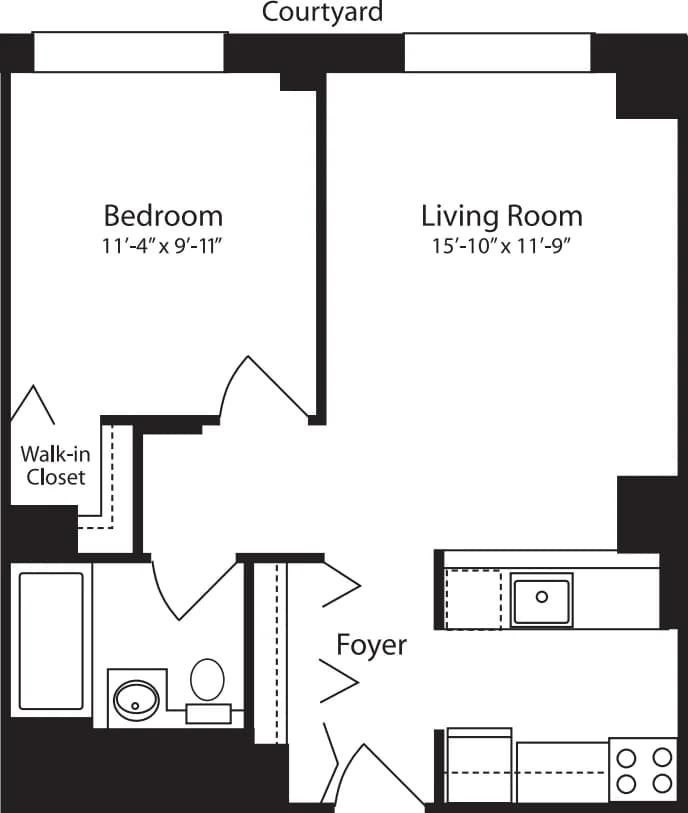 400 West 37 Street #15W, Manhattan, NY 10018 apartment_floor_plan 1