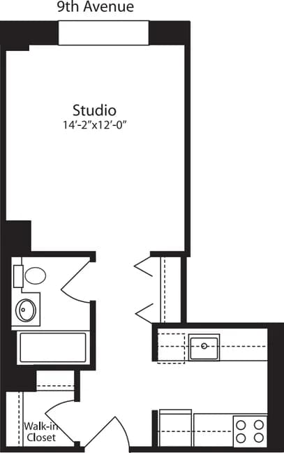 400 West 37 Street #9M, Manhattan, NY 10018 apartment_floor_plan 1