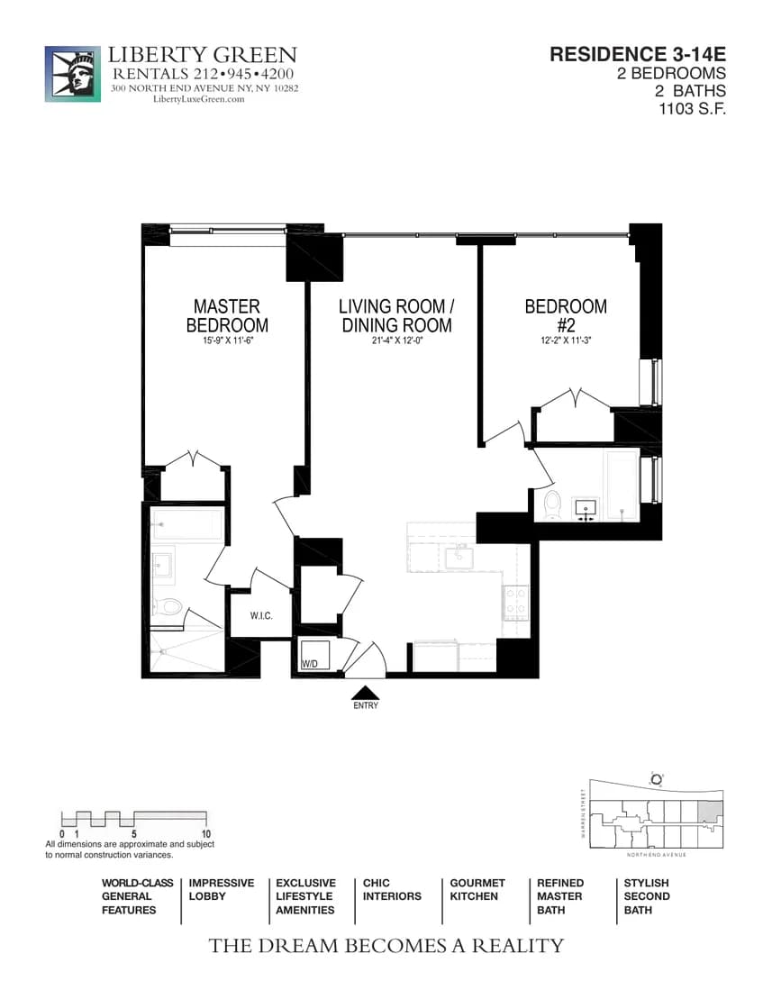 300 North End Avenue #5E, Manhattan, NY 10282 apartment_floor_plan 1