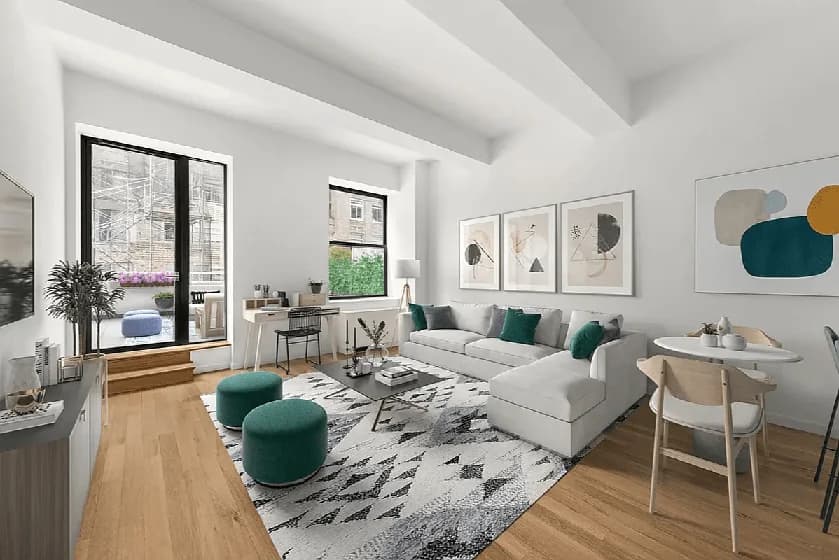 99 John Deco Lofts 99 John Street #1404, Manhattan, NY 10038 apartment_living_room 1