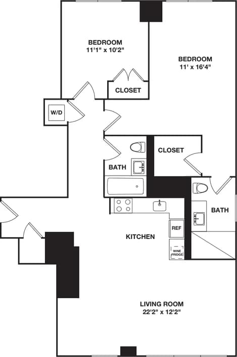 431 West 37 Street #12D, Manhattan, NY 10018 apartment_floor_plan 1