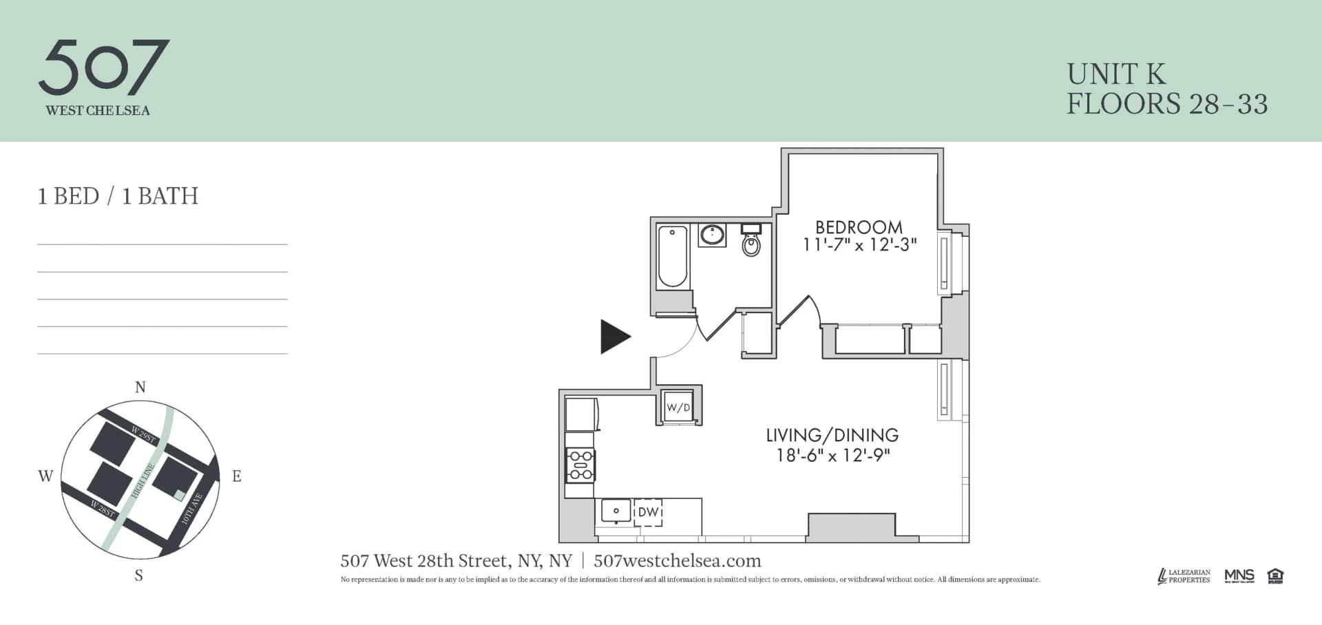 507 West 28 Street #33K, Manhattan, NY 10001 apartment_floor_plan 1