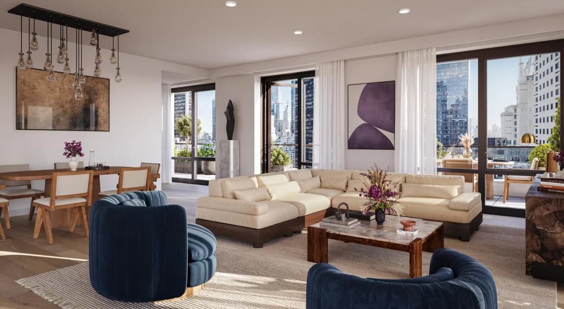 18 West 55 Street #Penthouse PHB23, Manhattan, NY 10019 apartment_living_room 1