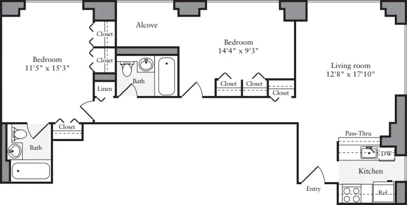 180 Montague Street #23F, Brooklyn, NY 11201 apartment_floor_plan 1
