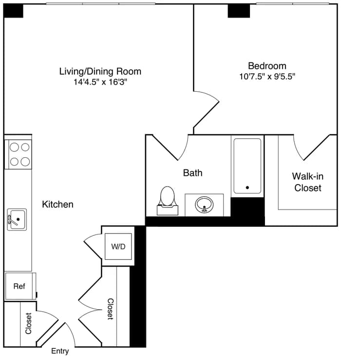 239 North 9 Street #E407, Brooklyn, NY 11211 apartment_floor_plan 1
