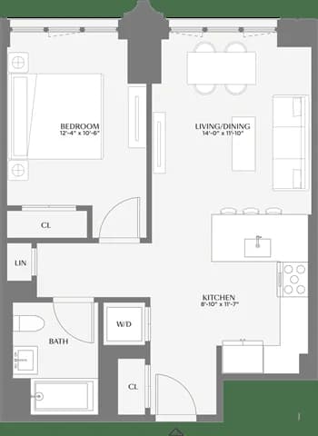 Front & York 180 Front Street #603, Brooklyn, NY 11201 apartment_floor_plan 1