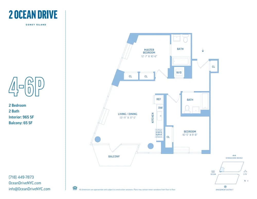 1 Ocean Drive #W05P, Brooklyn, NY 11224 apartment_floor_plan 1