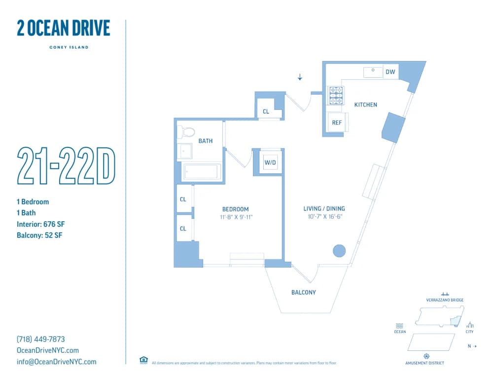 1 Ocean Drive #W22D, Brooklyn, NY 11224 apartment_floor_plan 1