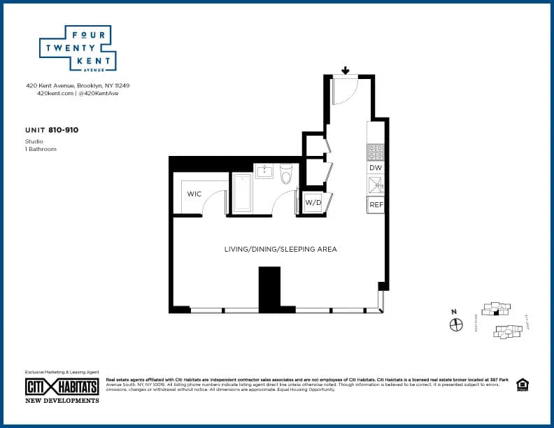 420 Kent Complex 420 Kent Avenue #810, Brooklyn, NY 11249 apartment_floor_plan 1