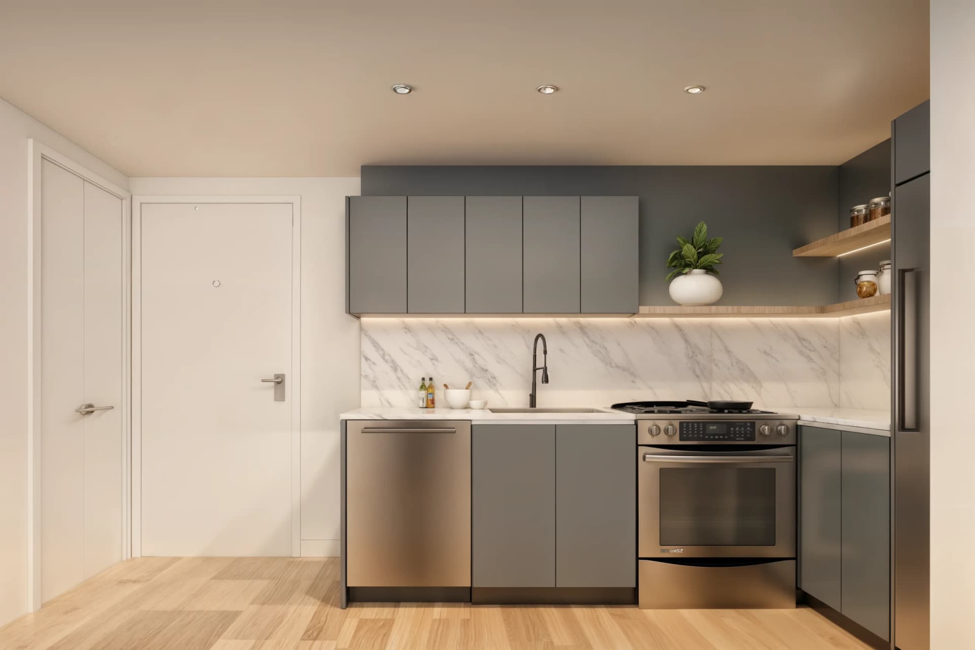 16 West Street #W1004, Brooklyn, NY 11222 apartment_kitchen 1