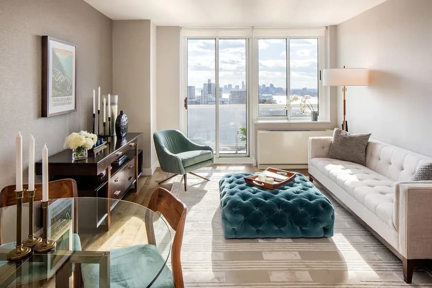 Riverbank 560 West 43 Street #43C, Manhattan, NY 10036 apartment_living_room 1